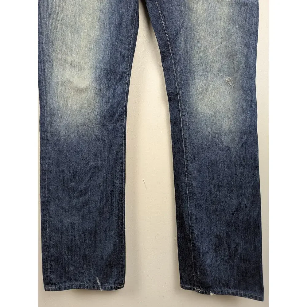 True Religion Ricky Relaxed Straight Blue Jeans‎ 36x34